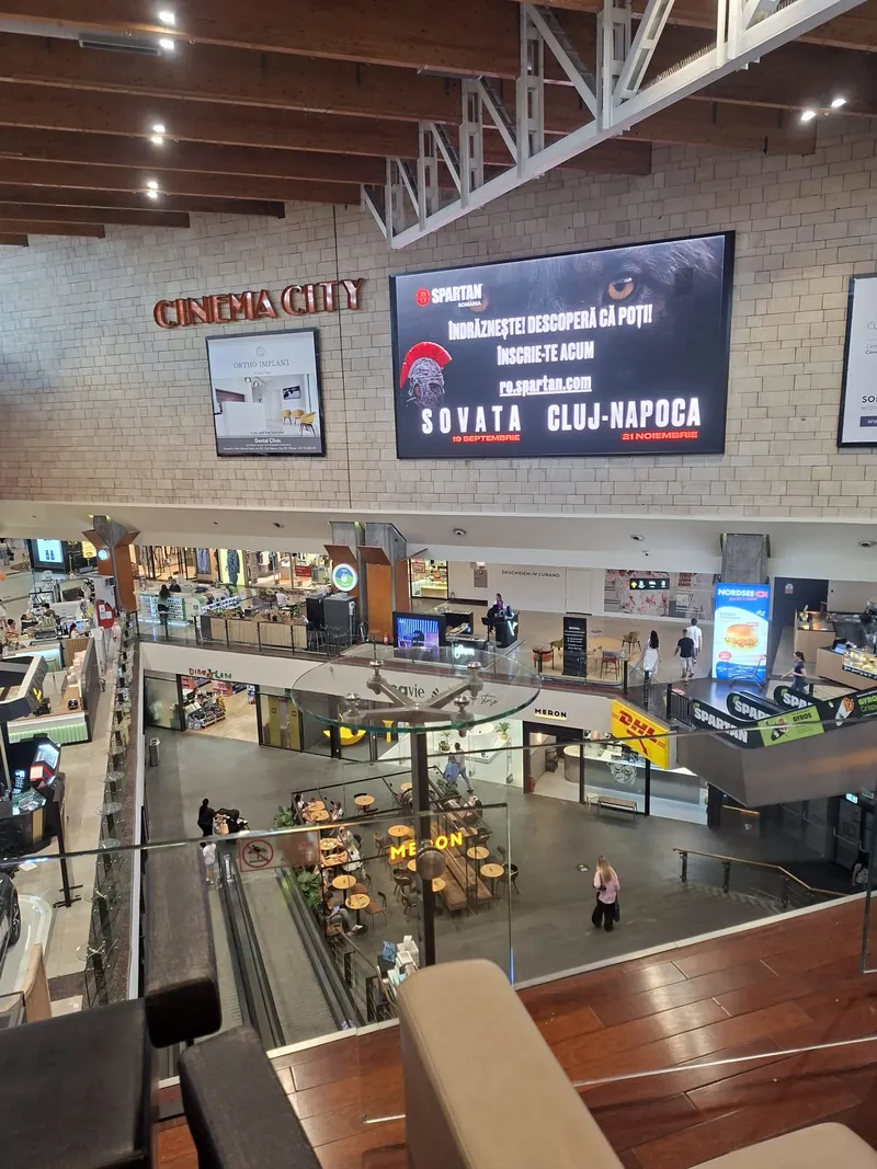 Large digital screen in the Iulius Mall atrium